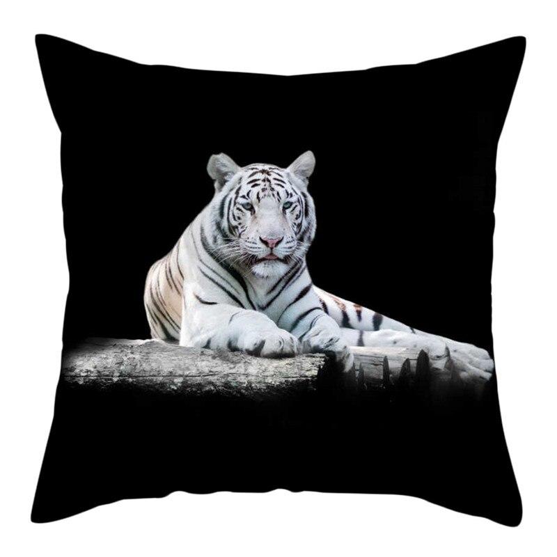 Tiger Lion Picture Pillow Case Animal Throw Pillow Cover for Home Bedroom Sofa Decorative Cushion Cover