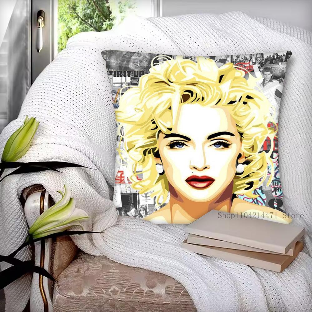 1pc Madonna Pillow Case Square Bedroom Sofa Leisure Comfort Cushion Car Living Room Home Decoration