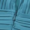 Popular Women's Fashion Lake Blue Waist Drawstring Pleated Hot-selling Dress Women