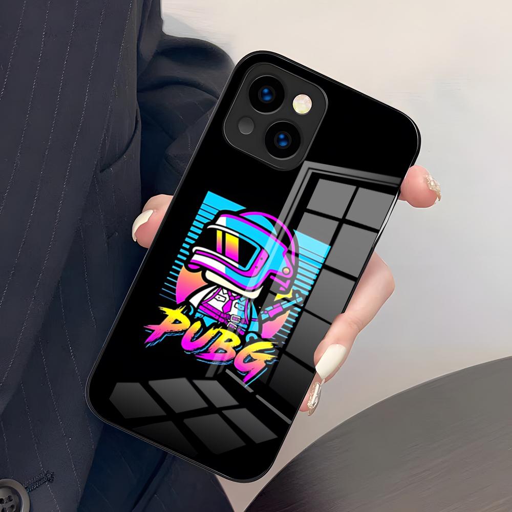 Game P-PUBG Phone Case For IPhone 17 Pro Max 15 Pro 16 14 Plus 12 13 Mini 11 Pro Shockproof Glass Cover