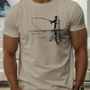 Men's Summer 100 Cotton Fashionable Casual Loose Plus Size Reflection Fishing Printed Round Neck Short Sleeved T-shirt Top