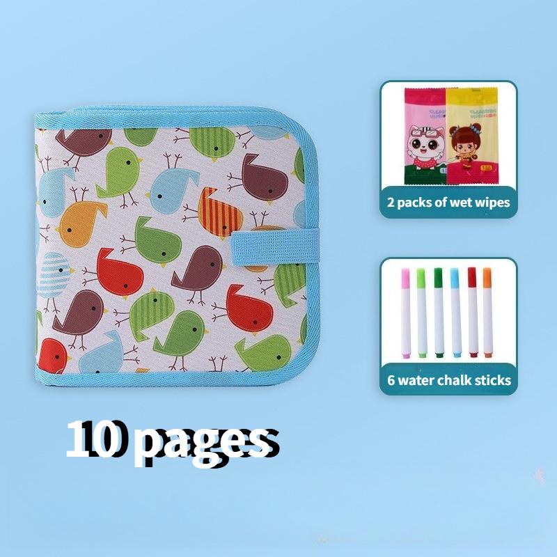 Löschbares Kritzelbuch für Kinder, Kleinkindspielzeug, wiederverwendbare Zeichenblöcke mit 12 Aquarellstiften, Vorschulspielzeug, Reise-Schreib-Malset
