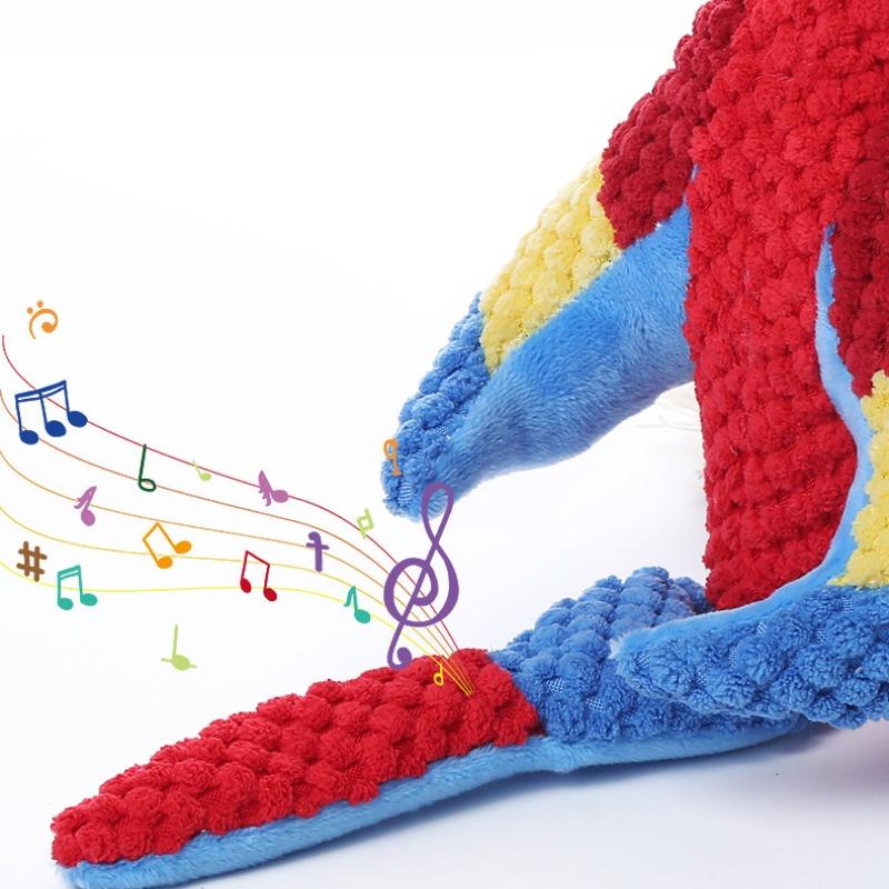 Piszcząca zabawka do żucia dla psa Pluszowa papuga Zabawka dla psa Odporna na ugryzienia Zabawka do żucia do czyszczenia zębów Zabawka dźwiękowa dla psa Szczeniak Artykuły dla zwierząt