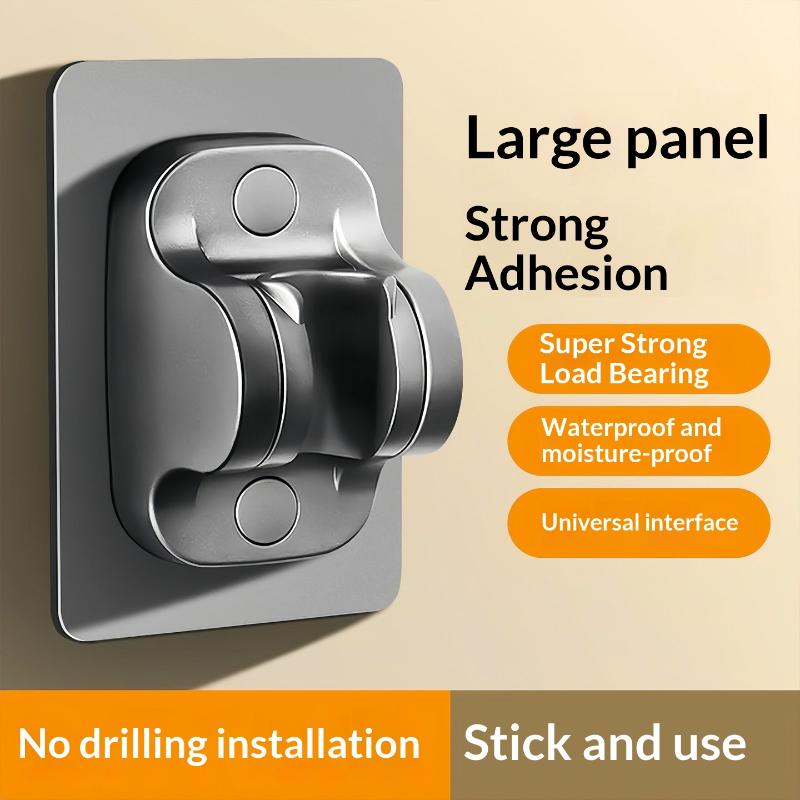 2Pcs Universal Shower Head Holder No Drill Showerhead Bracket Adjustable Wall Mounted Holder For Bathroom Accessories
