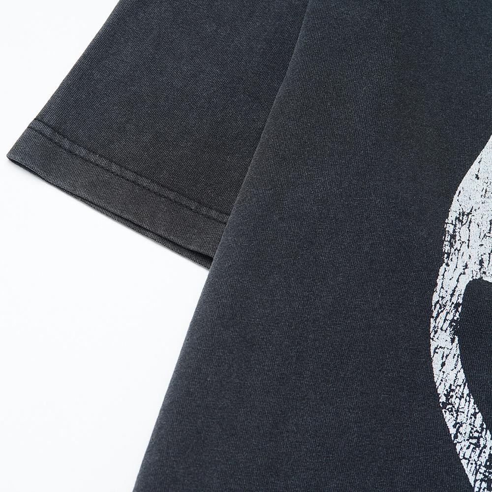 Men's and Women's High-quality Cotton Distressed Washed T-shirt Popular Fashion Student Trend Brand T-shirt