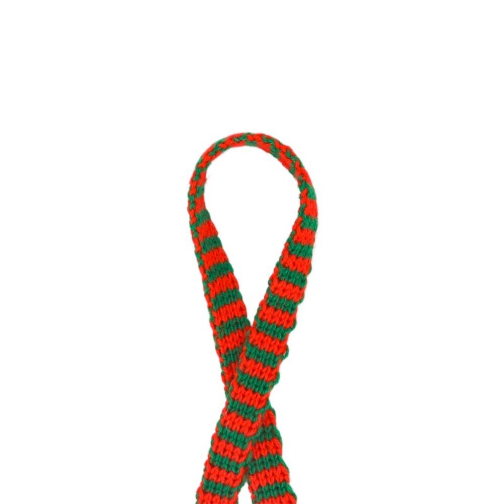 Handmade Woolen Yarn Ribbon Classical Stripe Ribbon Christmas Knitting Ribbon Christmas Decoration