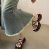 Muffin Thick Sole Flip-flops Women's Shoes Wear 2025 New Summer Black Korean Version of Small Flip-flops Sandals