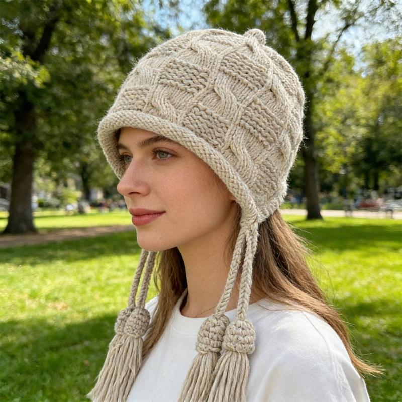 Fashion Knitted Fringe Beanies For Women Men Soft Warm Winter Hat With Stylish Tassels Design Fashion Warm Hat