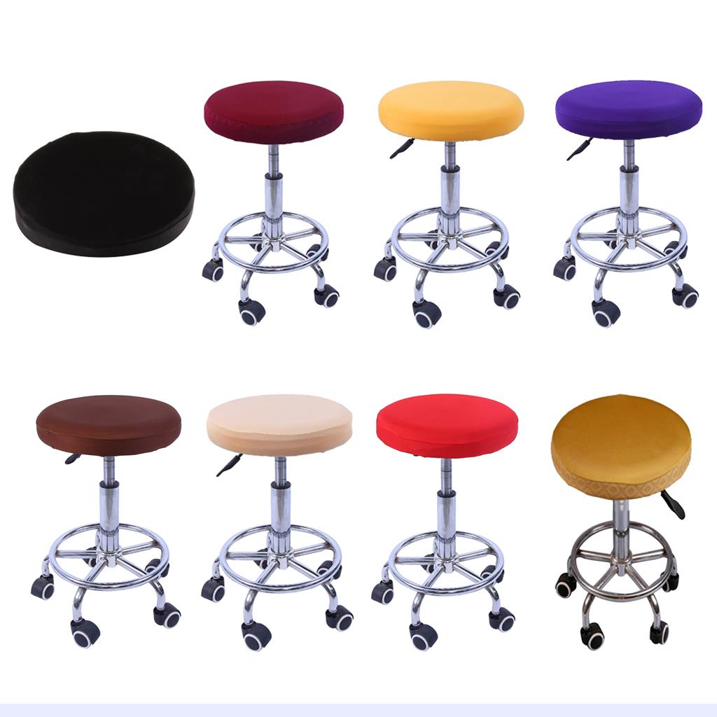 Stretchable Bar Stool Slip Cover Round Seat Cushion Chair Protector for Home Bar Restaurant Decor