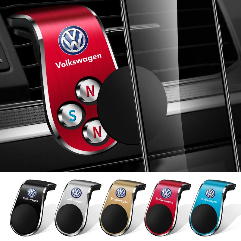 Metalen Magnetische Auto Telefoonhouder Auto Logo's Voor Volkswagen Jetta Golf Passat Sagitar Arteon Touareg Taigo Caddy Magotan T-ROC