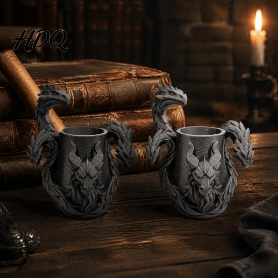 Creative Birthday Gifts for Boys Three-Headed Dragon Pen Holder 3D Printed Fantasy Desk Organizer Unique E-sports Room Accessories Realistic