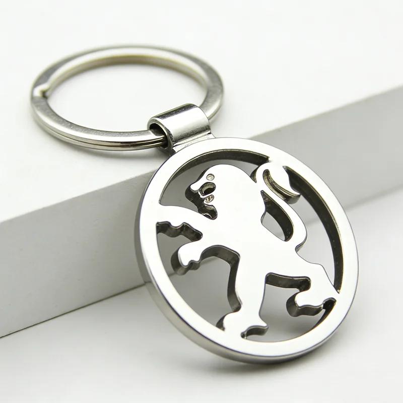 Leather Alloy Car Logo Key Rings Holder Keychains x Pendant for For Peugeot RCZ 108 206 208 301 308 407 408 2008 3008 4008 5008