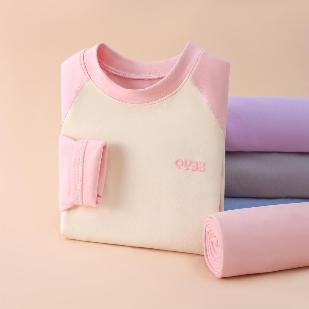 Children's Cattail Floss Pajama Set - Boys & Girls Long Johns for Autumn & Winter