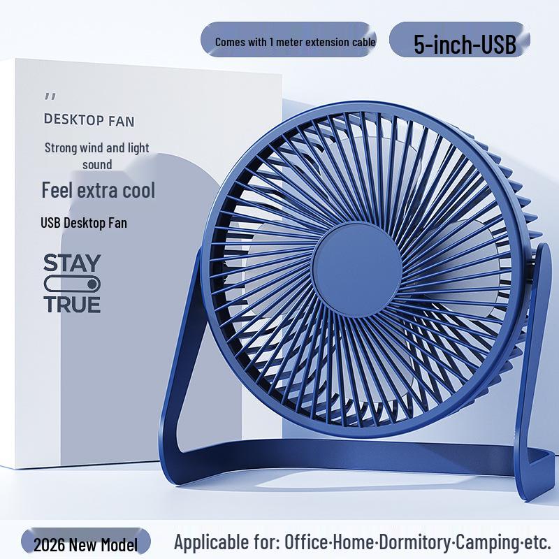 8-inch Silent USB Desk Fan: Portable, Strong Wind for Office or Dorm
