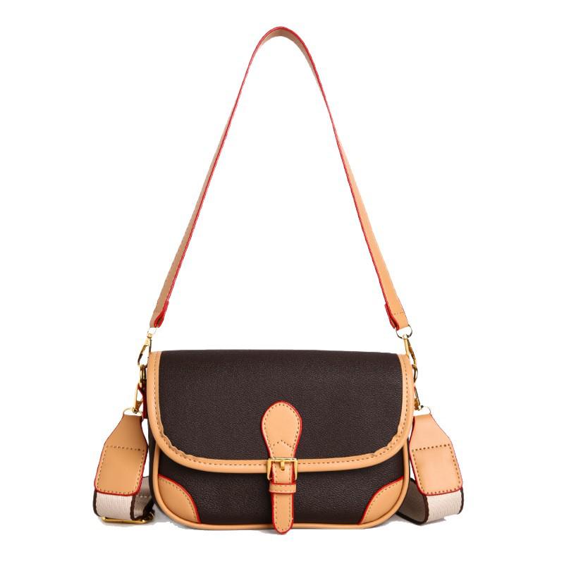 Women's Vintage Color Block Saddle Crossbody Bag - Large Capacity, Single Shoulder, Commuter Style 2025