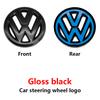 hijk1 ABS Carbon Fiber Pattern Car Logo Steering Wheel Decoration Sticker Accessories For VW R Gti Line Passat Golf 5 6 Polo Scirocco