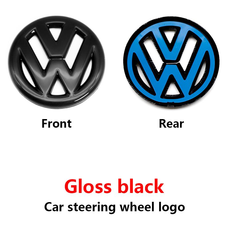 hijk1 ABS Carbon Fiber Pattern Car Logo Steering Wheel Decoration Sticker Accessories For VW R Gti Line Passat Golf 5 6 Polo Scirocco