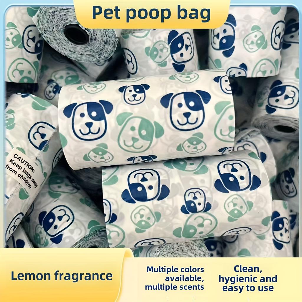 4 Rolls of 80 Thick Dog Feces Bags with Fragrance, Including Cute and Thick Dog Feces Bags, Feces Bags, and Feces Collection Bags