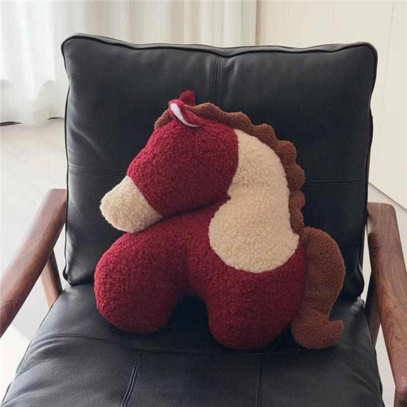 The Of Year Horse Cartoon Plush Cushion Toy Doll For Living Room And Seats Car