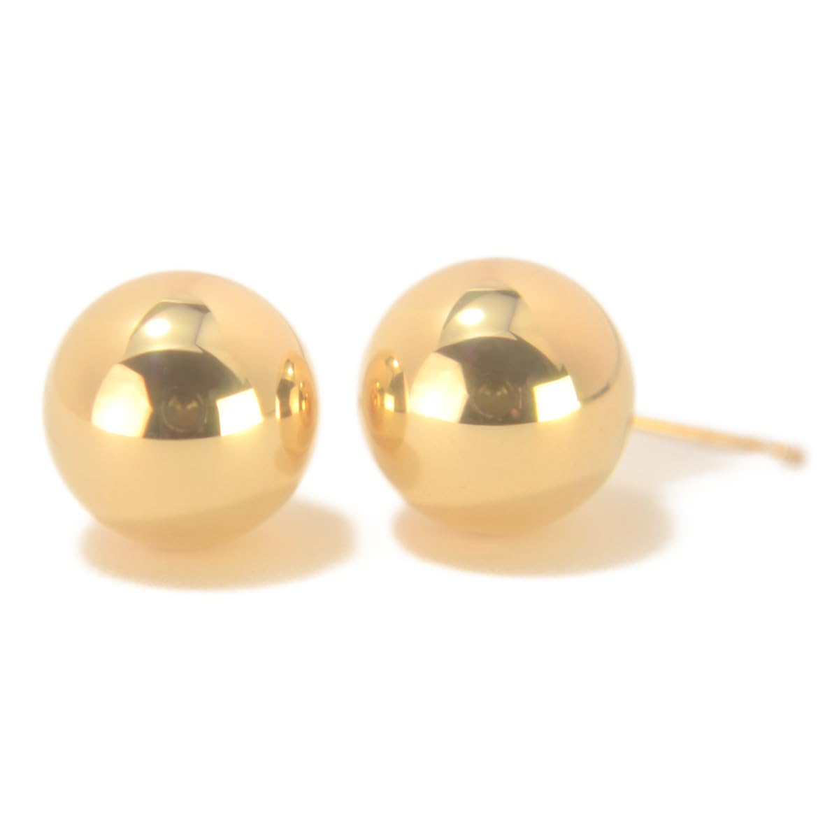 

Gold K18 Yellow Gold Round Ball 10mm Ball 1 pair sold in both Made in Nickel Gift yokomountain [18K Earrings] Earrings, Earrings, Women s, ears,