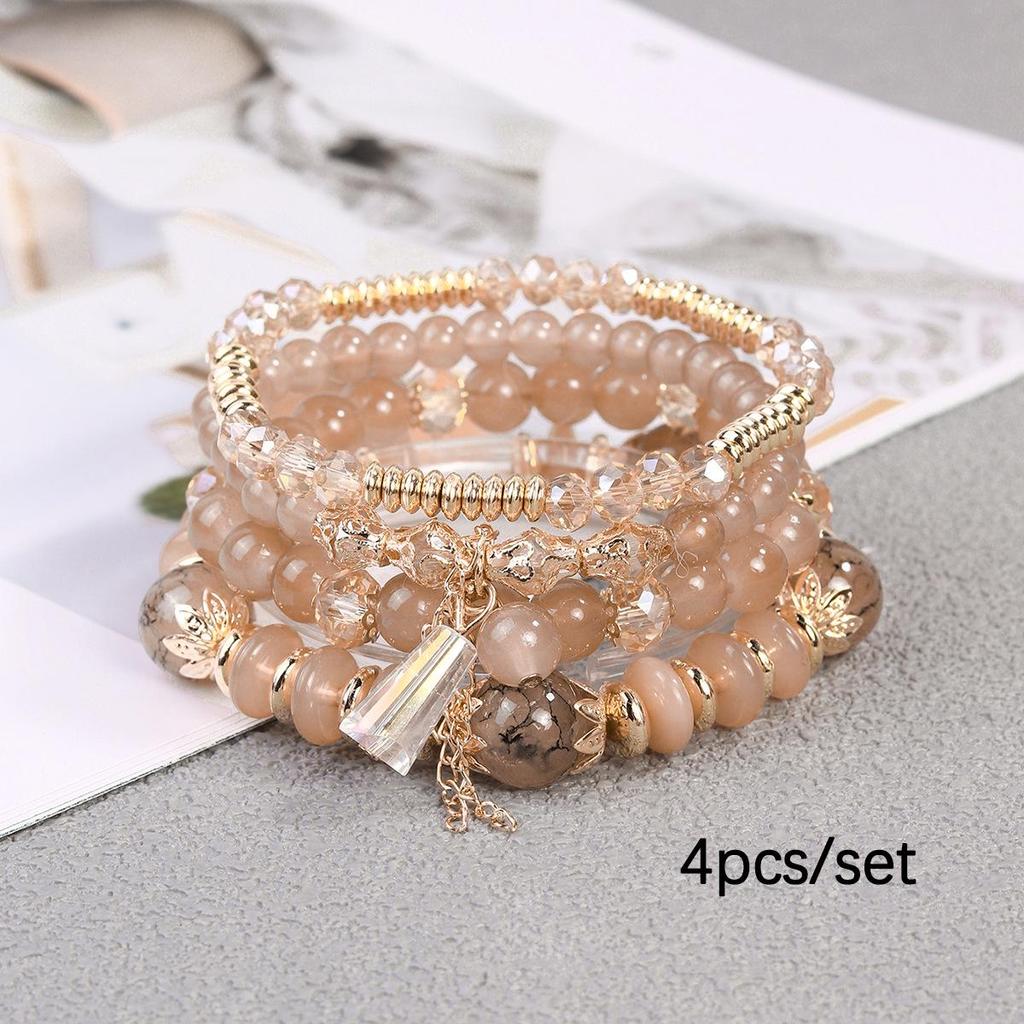 Bohemian Multilayer Beaded Wings Bracelet with Niche Design