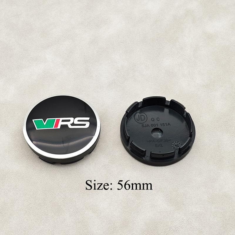 2025 New 4Pcs/set 56mm VRS Logo Car Wheel Center Caps Cover Sticker For Skoda Panal Octavia 2 3 A7 Fabia MK1 VRS Label Accessori