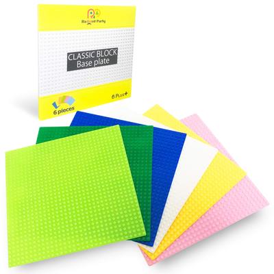 Radiant Party Classic Baseplates, Compatible with Blocks, 32x32mm, Set of 6 (1)