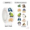 500Pcs/Roll Ink Art Funny Cat Kids Rewards Stickers - DIY Scrapbooks Album Decor Sealing Label Decals