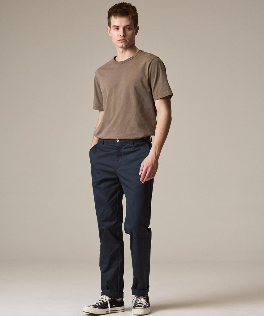 Laijeuaenbillou Garment-Dyed Everyday Cotton T-Shirt Brown (Standard Fit) (Type A)