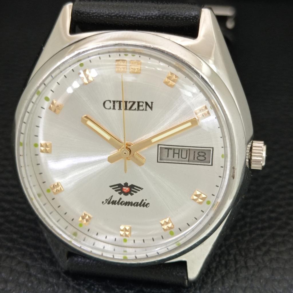 AUTOMATIC VINTAGE CITIZEN 8200 JAPAN MENS SILVER COLOR DIAL WATCH a706837-1