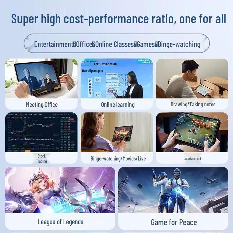 2025 Ultra-Clear Eye Protection 5G Tablet Pad with Full-Screen Dimensity 9400 for Android Office and Gaming