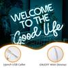 Bienvenido a la Buena Vida Neón LED Tubo de Neón Regulable Luz Decorativa de Pared para Niños Bar Letrero Alimentado por USB, Decoración, Dormitorio, Habitación, Cumpleaños, Fiesta,