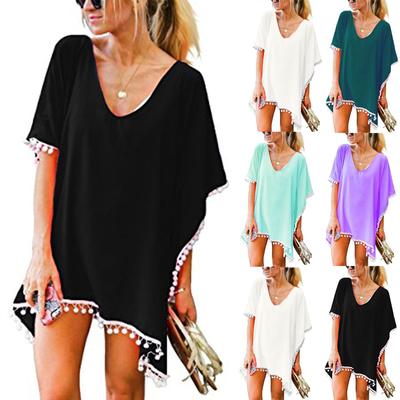 Costume de baie pentru femei caftan șifon șifon cu ciucuri Bikini largi pentru plajă Topuri acoperite
