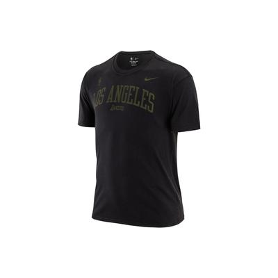 NBA Los Angeles Lakers Buchstabenlogo Print Rundhals Kurzarm T-Shirt Herren Oberteile Schwarz DR6323-010