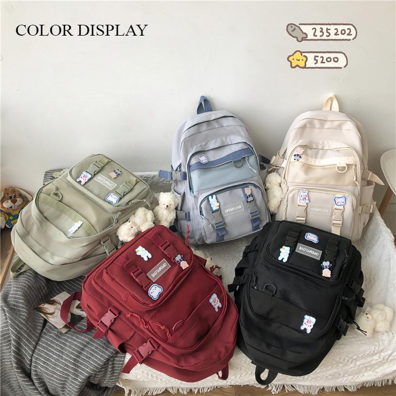 Simple High Capacity Middle School Student Backpack Breathable Waterproof Schoolbags for Girls Birthday Gifts Back To School Season