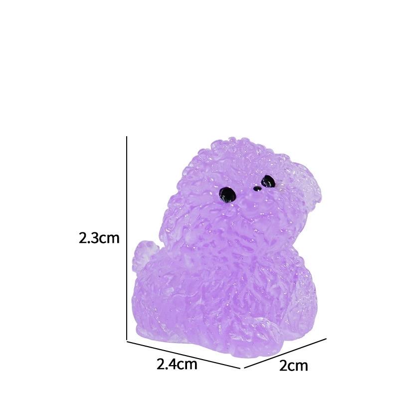Nightglow 5Pcs/10Pcs Puppy Ornament Home Desk Fluorescence Mini Dog Decoration Room Office Car Cute Diy Resin Ornament Crafts