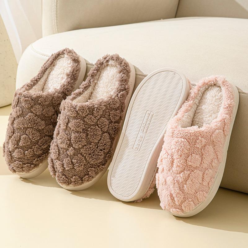 Cotton Slippers Women's Winter Home Indoor Velvet Warm Non-slip Soft Bottom Trend Outdoor Wear Couple Cotton Slippers Men