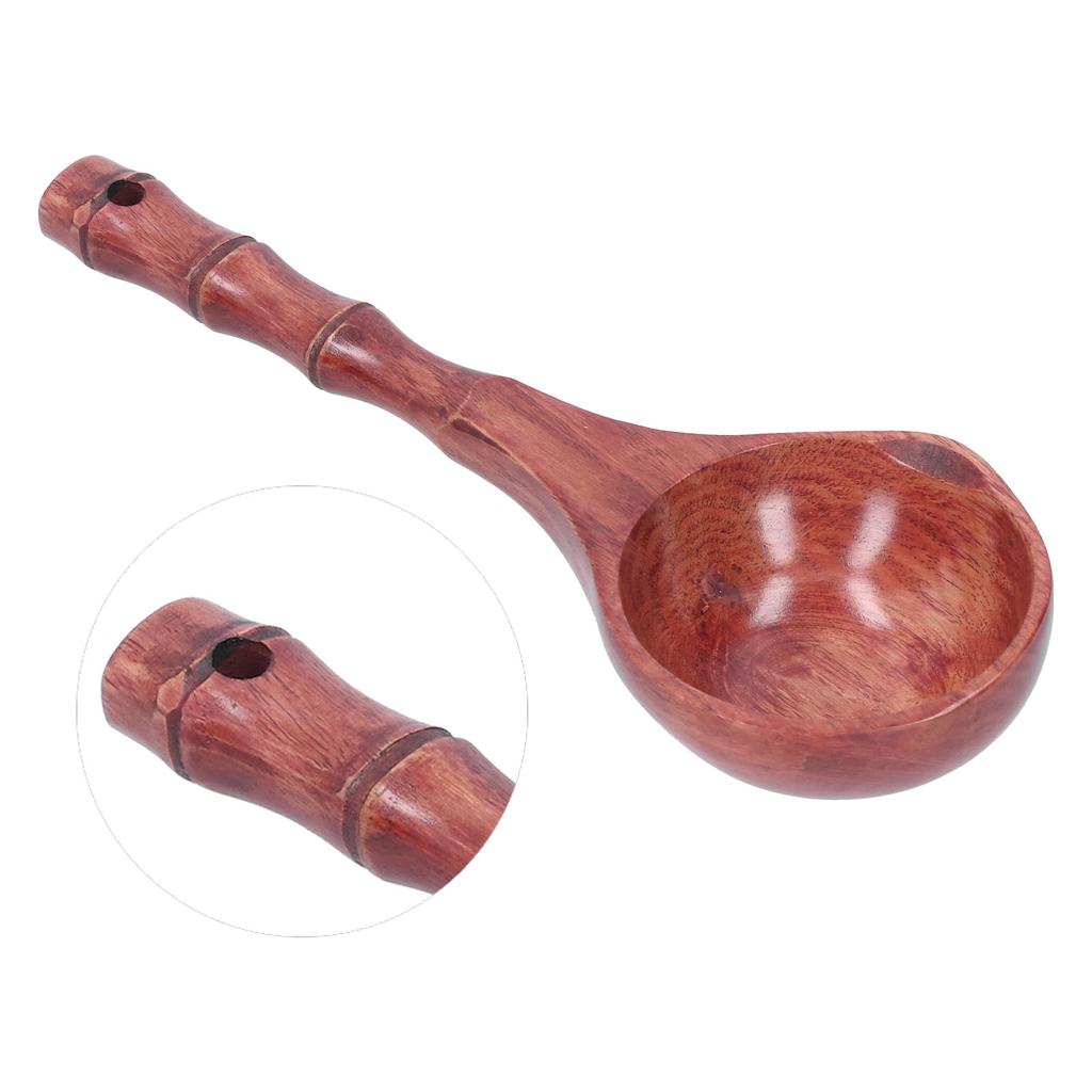 Wooden Soup Spoon WearResistant Porridge Spoon Tablespoon with Hanging Hole for Home Kitchen