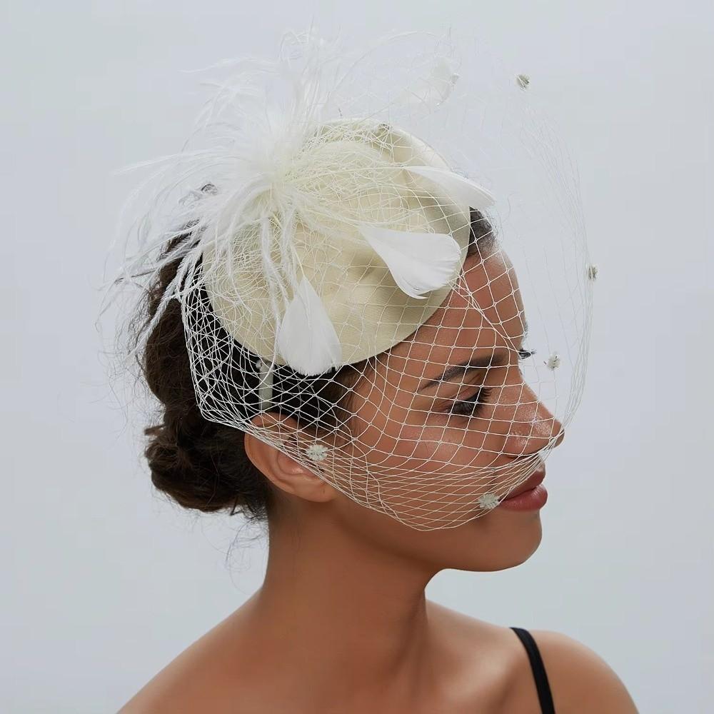 Fishnet Veil Felt Fascinator Hat Elegant Pillbox Hats New Wedding Veil Hat  Wedding Party