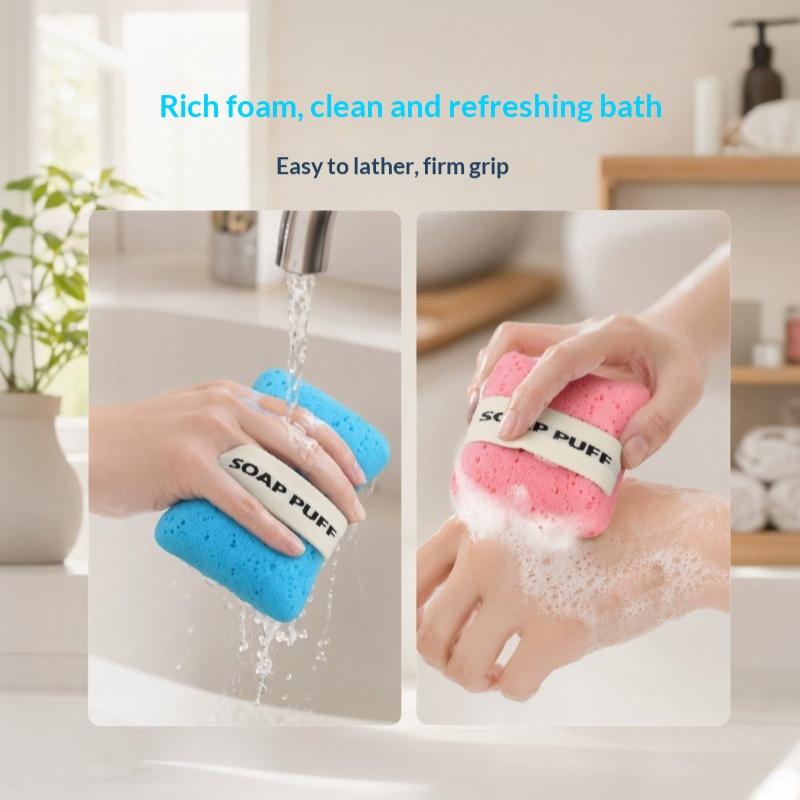 1Pcs Bath Cleansing Foaming Net Pouch Sponge Soap Bag Ultra-Soft Hydrophilic Sponge For Gentle Lathering Bathroom Tool
