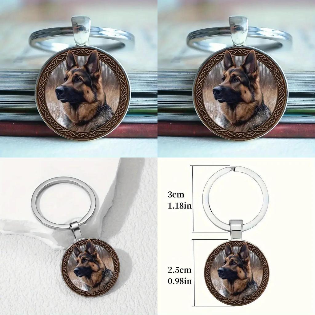 German Shepherd Dog Keychain With Zinc Alloy Material For Gift And Key Organizer