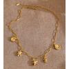 Eetit Ocean Series Stainless Steel Zirconia Conch Shell Starfish Drop Charm Necklace 16K Gold Platinum PVD Plated Summer Jewelry