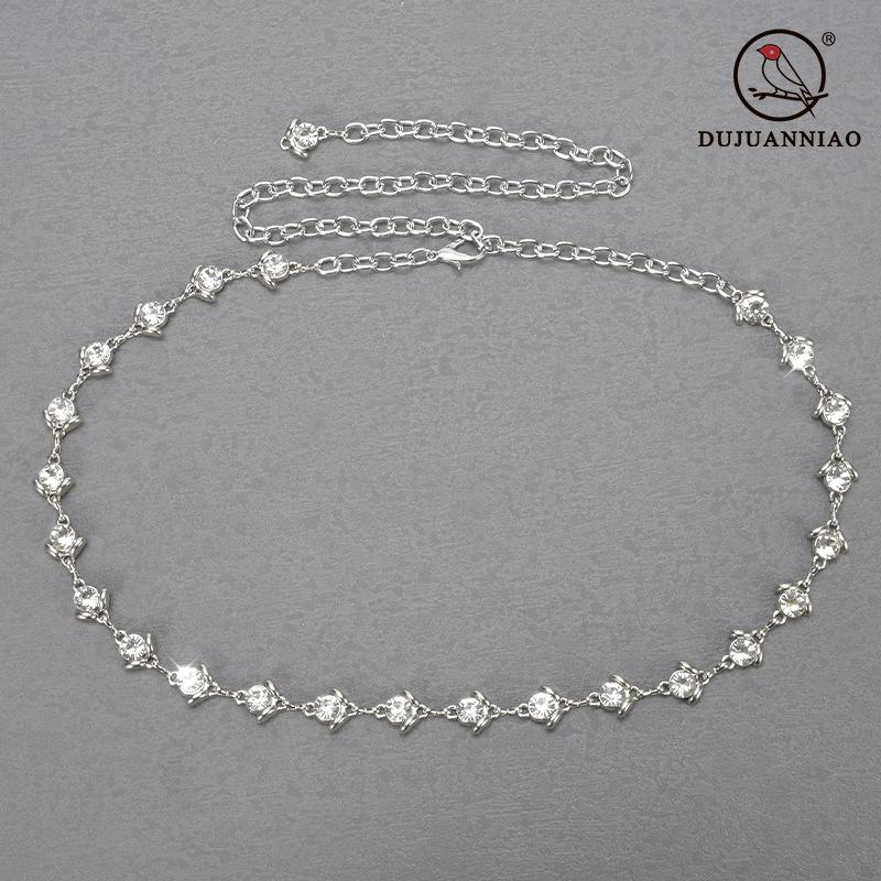 Decorative Waist Chain Female Jewel Inlaid Fine Metal Belt Dress Waist Accessories Skirt Chain