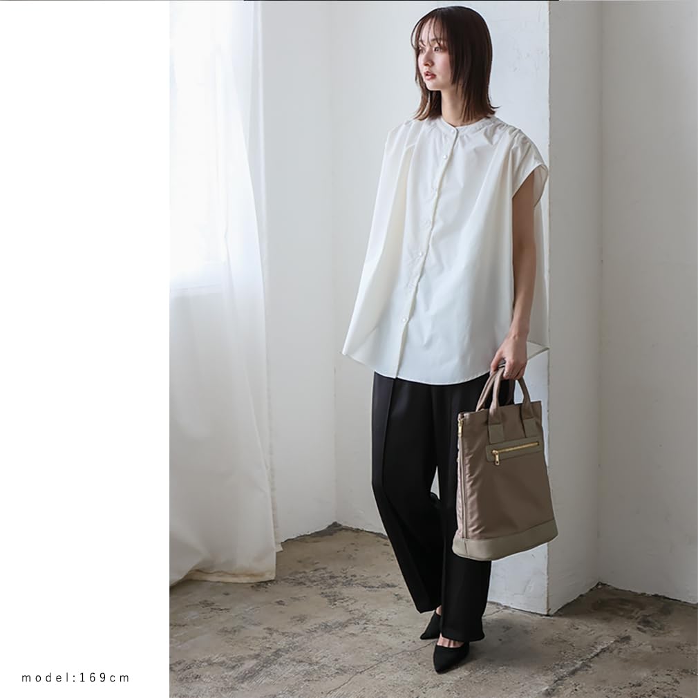 Vita Felice Side Zip Nylon Backpack for Women [VITAFELICE] Inb-10075z (Gray Beige)