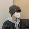 Trendy versatile autumn and winter ear protection puppy hat men's and women's hats knitted wool cold hat embroidery to keep warm