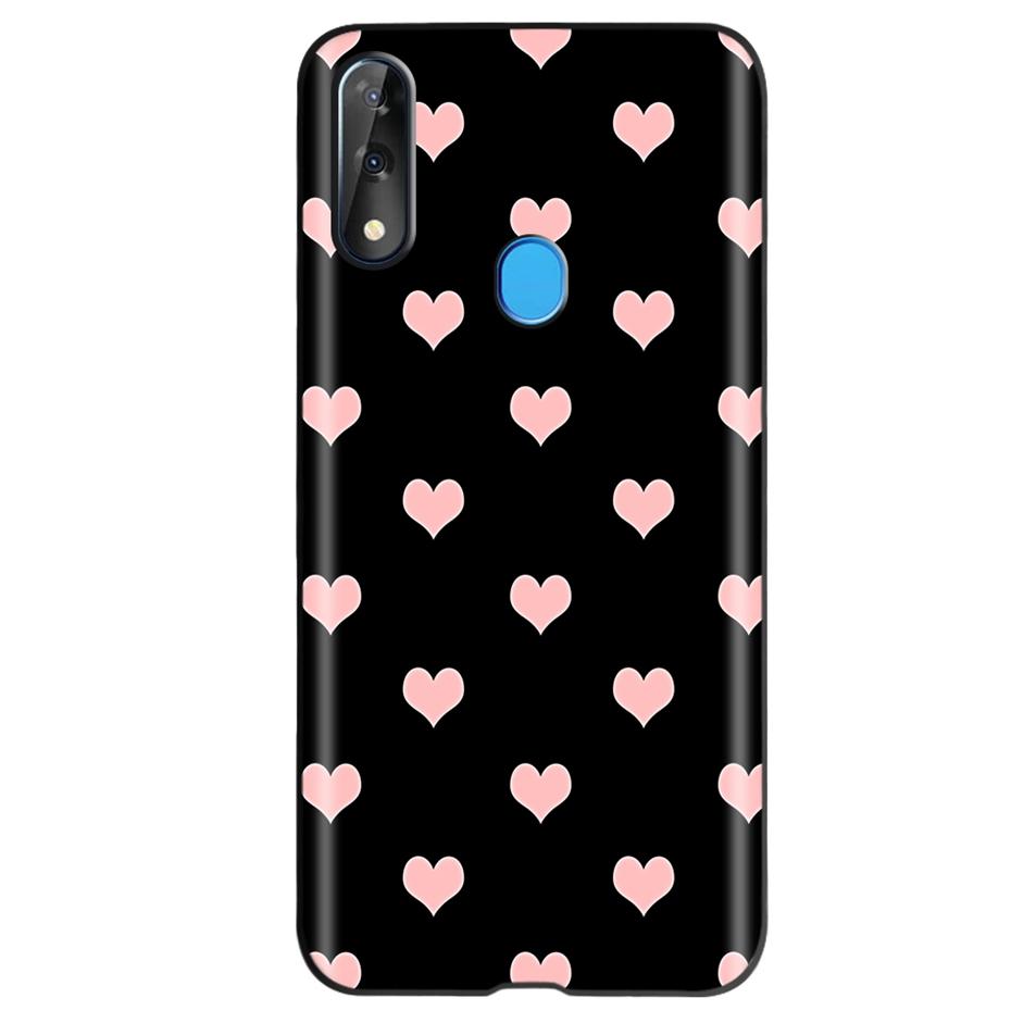 Etui do ZTE Blade V10 Modny Wzór Kwiatowy Serce Etui na Telefon do ZTE Blade V10 Vita V 10 Czarne Silikonowe Miękkie TPU Zderzak
