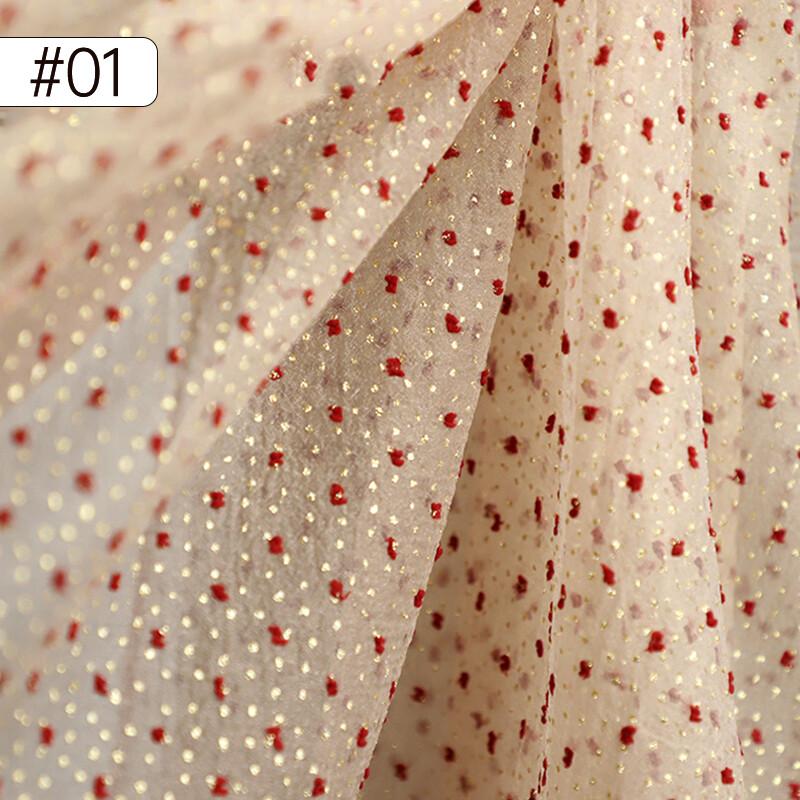100X150Cm Bubble Flocking Dots Organza Tulle Fabric DIY Bridal Dress Wedding Decor Puff Skirt Net Fabric Summer Dress Children