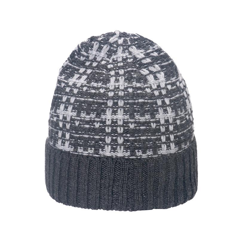 Herbst und Winter 2025 neuer Wollmützentrend vielseitige warme Wintermütze Kältemütze melierte karierte Strickmütze Männer und Frauen