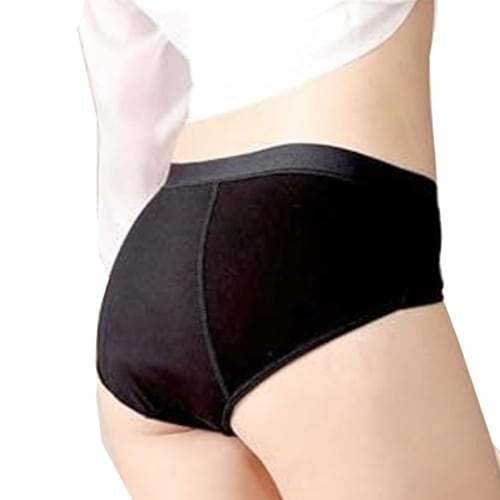 Raiplus Women's Sanitary Panties, Period Panties, Underwear Set, Black, 1 Piece, Medium