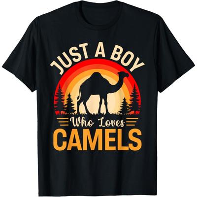Just A Boy Who Loves Camels Cute Camels Lover Boys Kids T-Shirt